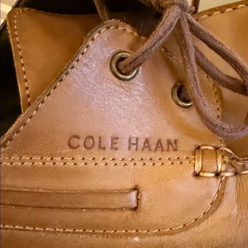Cole Haan Tan Leather Boat Shoes